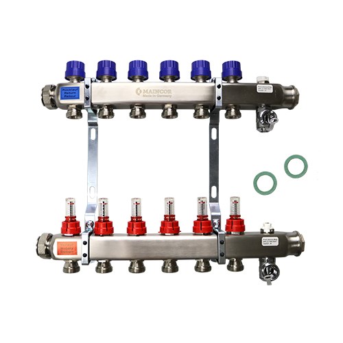 Fordeler, 4 kurser, rustfritt stål, m/flowmeter